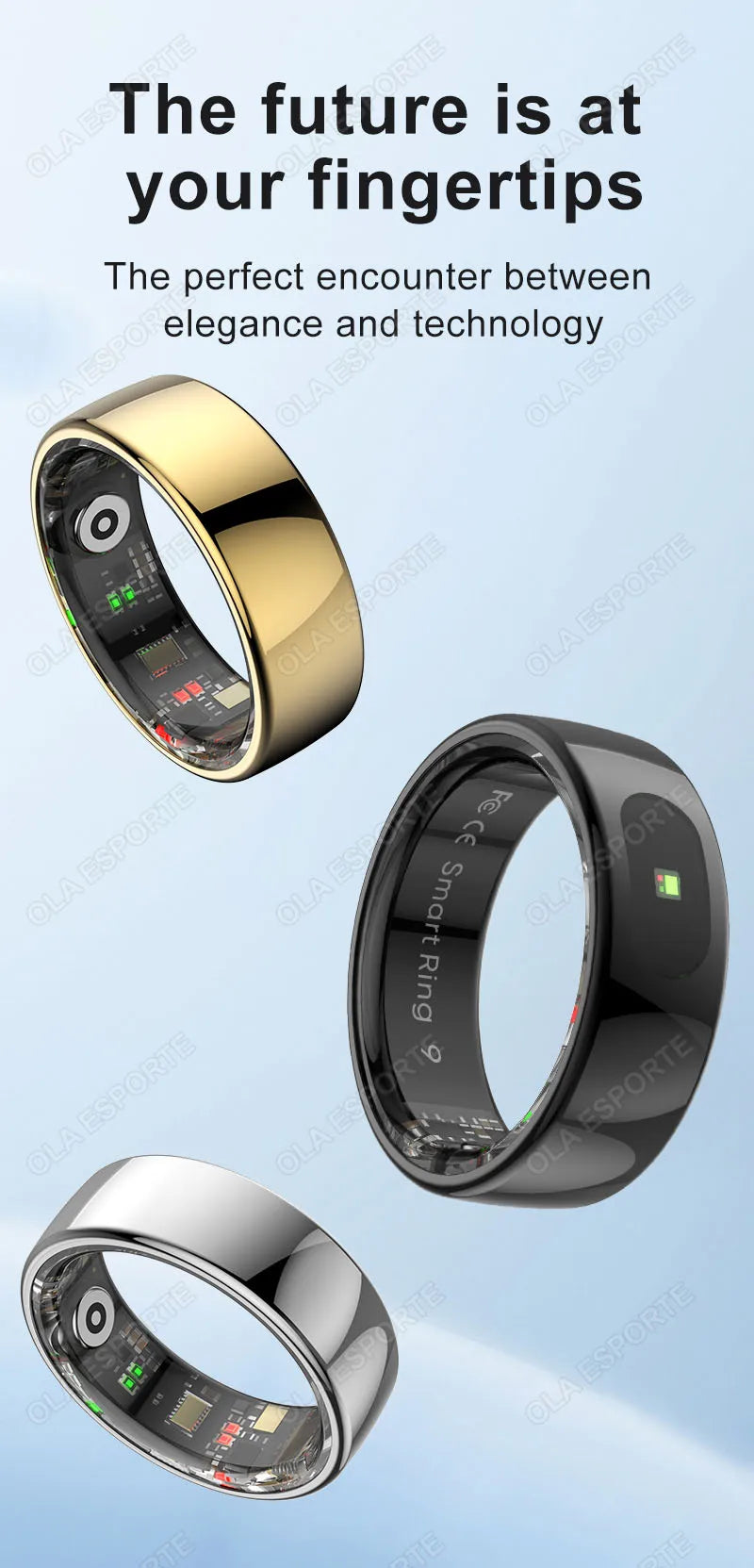 Bague Connectée Smart Ring Santé Température Étanche 5ATM | MDN Store