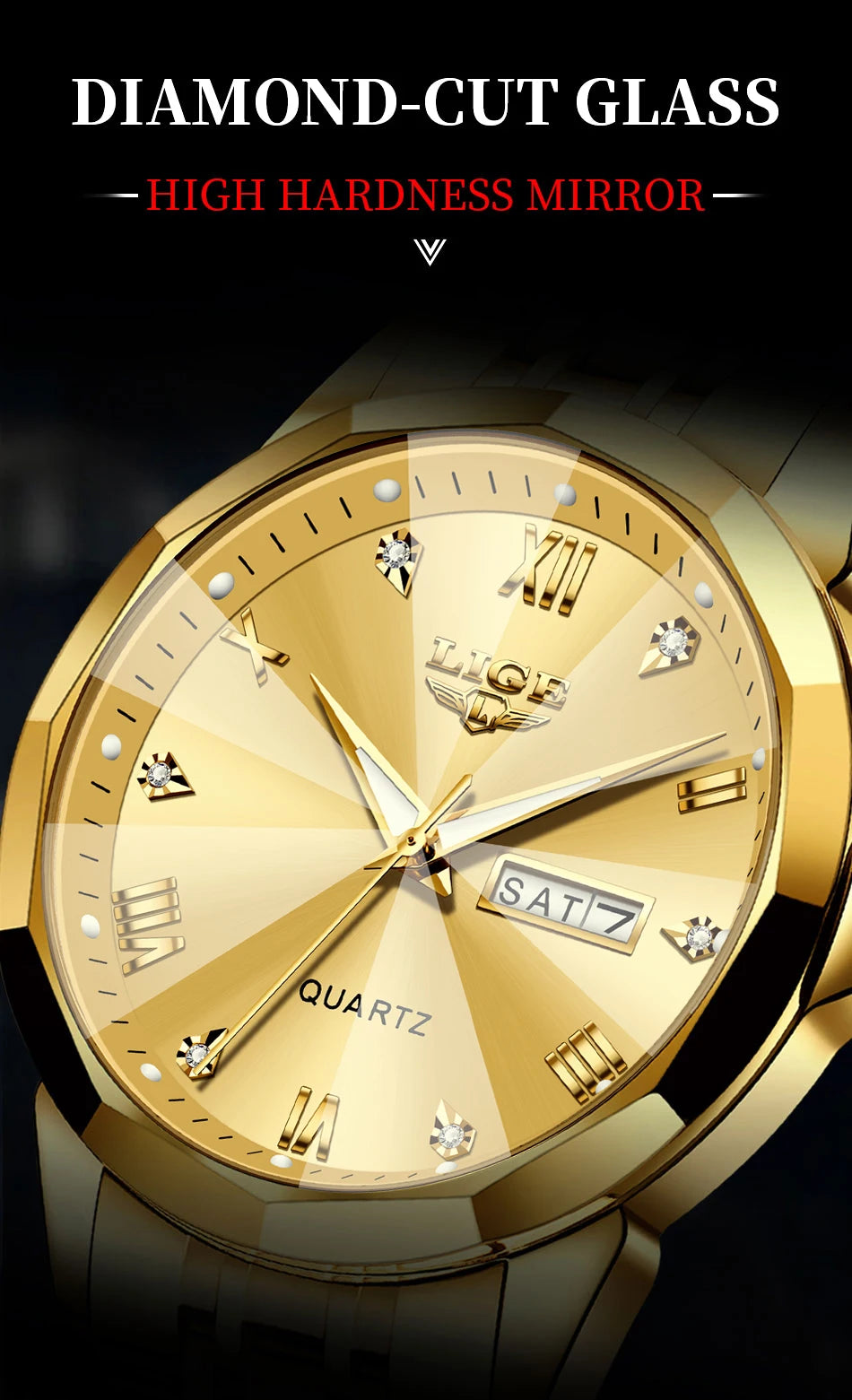 Montre Femme LIGE Luxe Acier Inoxydable - Étanche Lumineuse Date Quartz Cadeau | MDN