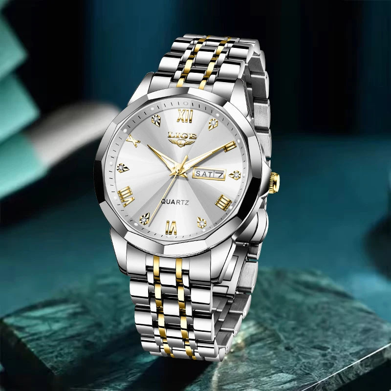 Montre Femme LIGE Luxe Acier Inoxydable - Étanche Lumineuse Date Quartz Cadeau | MDN