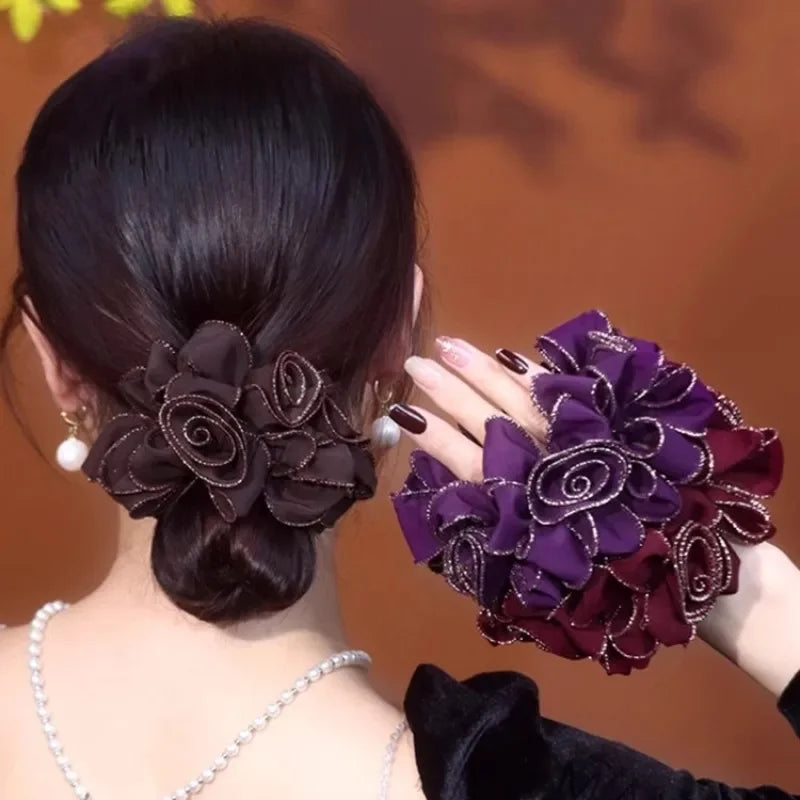 Chouchou Élastique Phnom Penh 3 Fleurs - Double Couche Classique Français... | MDN Store
