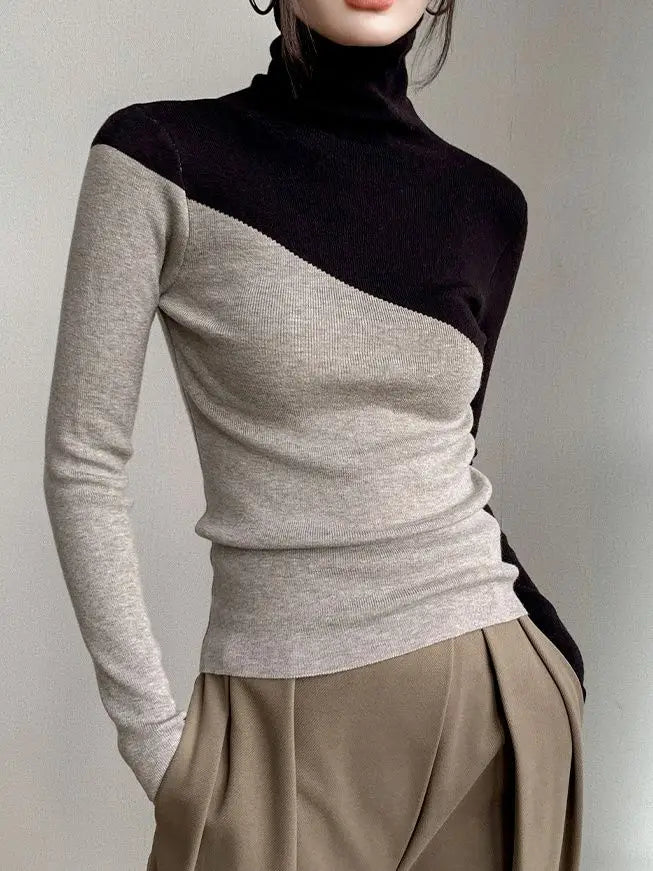 Pull Femme Slim Manches Longues Bureau Elegant Bodycon 2 Coloris | MDN Store