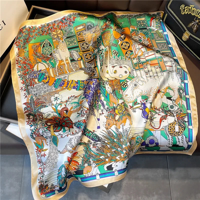 Foulard Carré Soie Naturelle 100% 53cm Femme | MDN Store