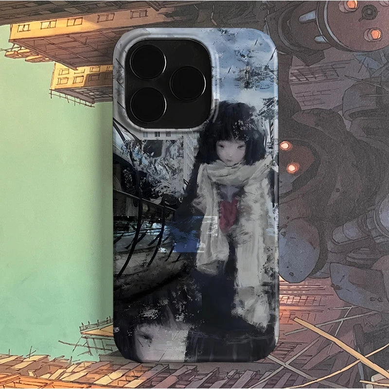 Coque iPhone Peinture Rue Fille Art Style Années 2000 Cartoon - 16 15 | MDN Store