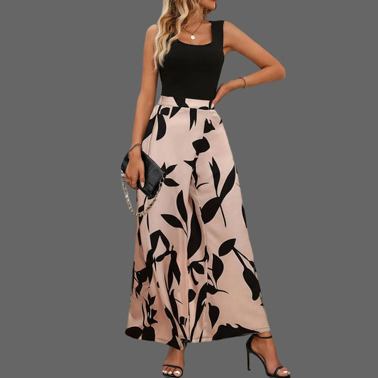 Ensemble T-shirt Pantalon Imprimé Feuilles | MDN