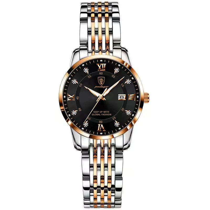 Montre Quartz Femme Acier Inoxydable Lumineuse Date Etanche Fashion | MDN Store 25