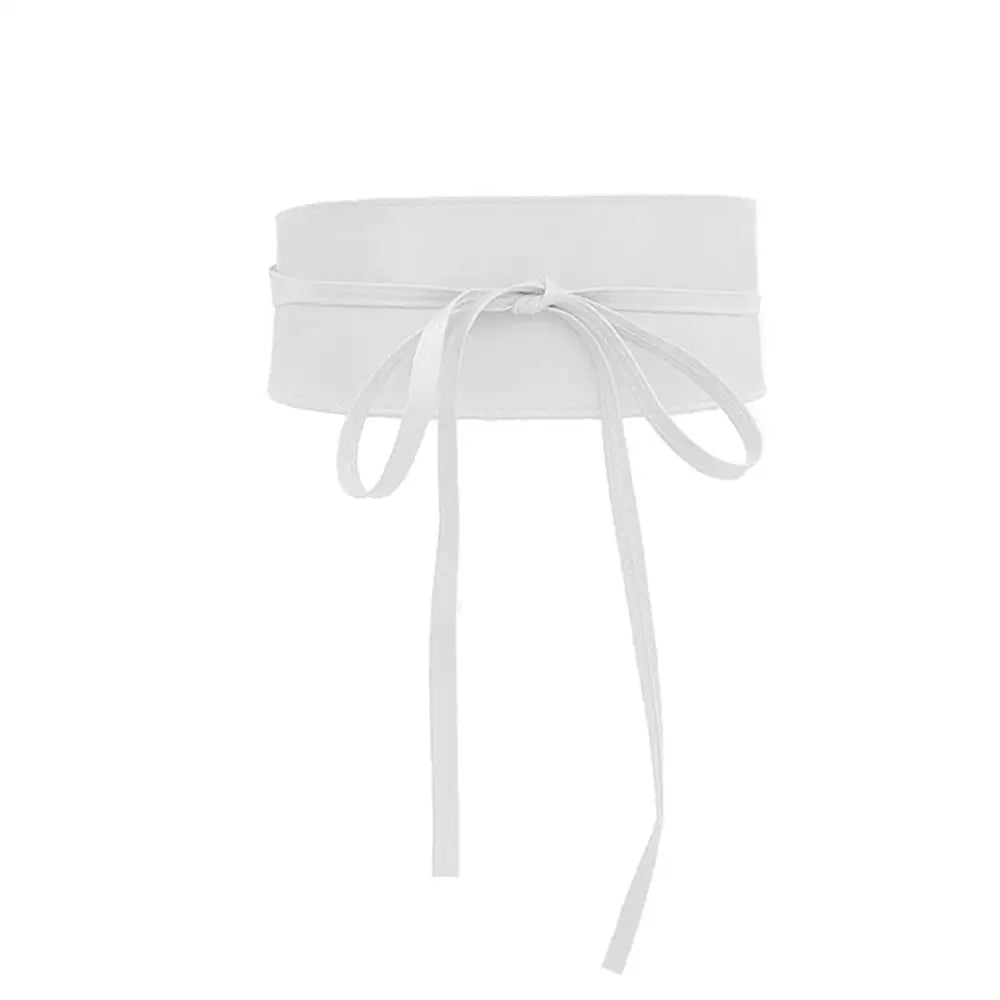 New Women Bow Lace Belt Corset Wide Belts Black White Female Self Tie Obi Cinch Waistband Wedding Dress Waist Band