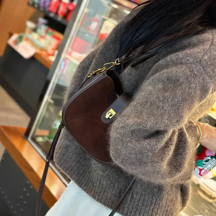 Sac à Main Femme Cuir Véritable Daim Luxe Grande Capacité - MDN