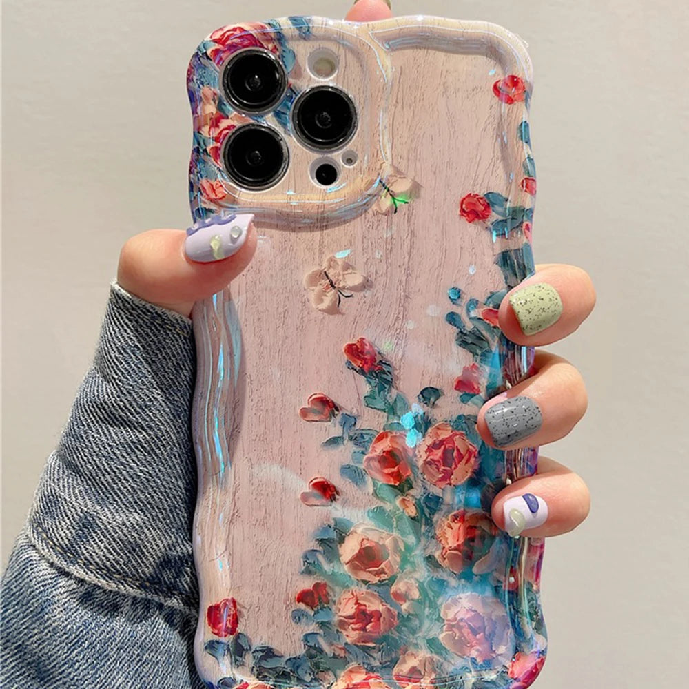 Coque iPhone Peinture Fleurs Rétro - 16 15 14 13 12 Pro Max | MDN Store