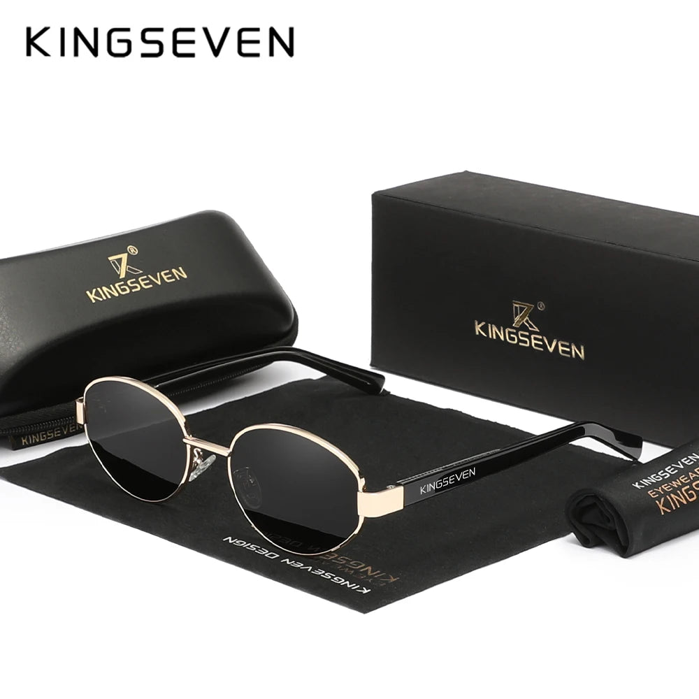 KINGSEVEN Lunettes de Soleil Rétro Ovale Polarisées UV400 Femme Luxe | MDN Store 25