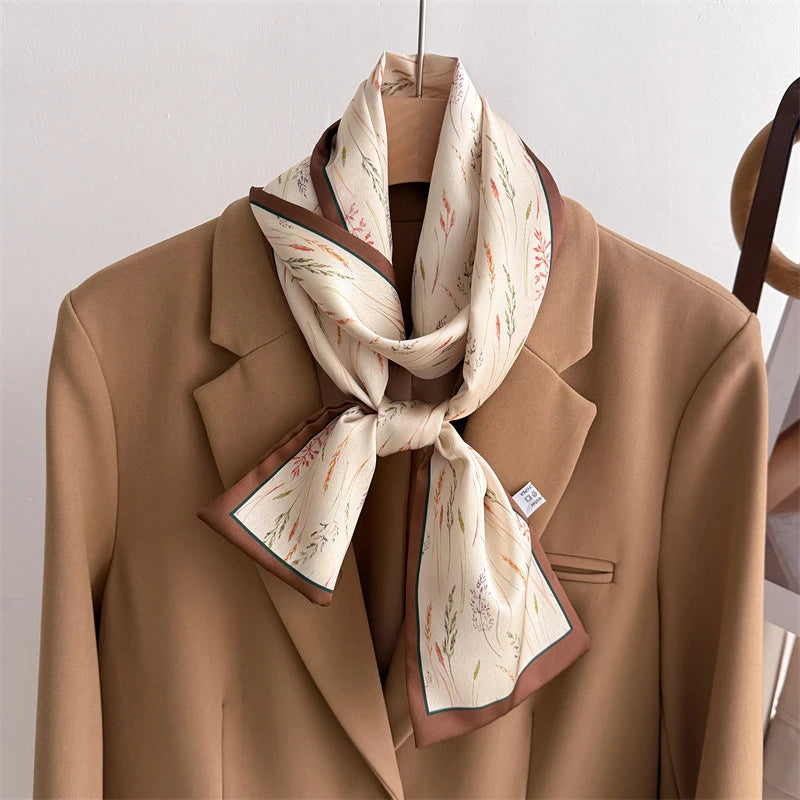 Foulard Soie Femme Long Étroit Fleurs | MDN Store