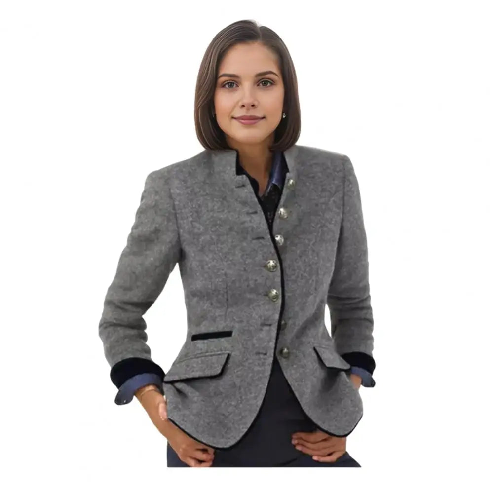 Manteau Laine Bicolore Col Montant | MDN Store