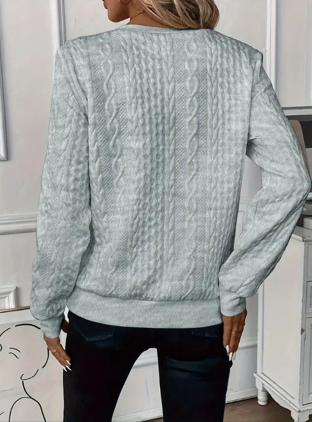 Pull Femme Col V Zippe Décontracté Manches Longues 6 Coloris S-XXL | MDN Store