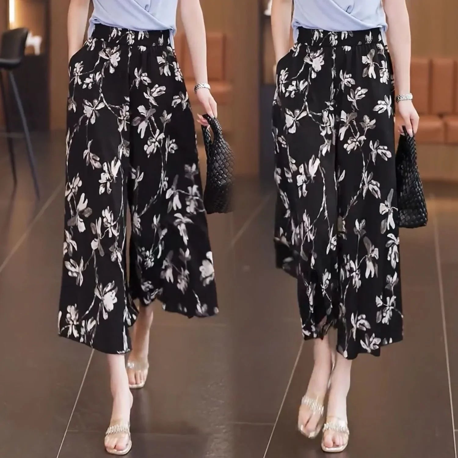 Jupe-Pantalon Femme Évasée Noire Protection Solaire | MDN Store