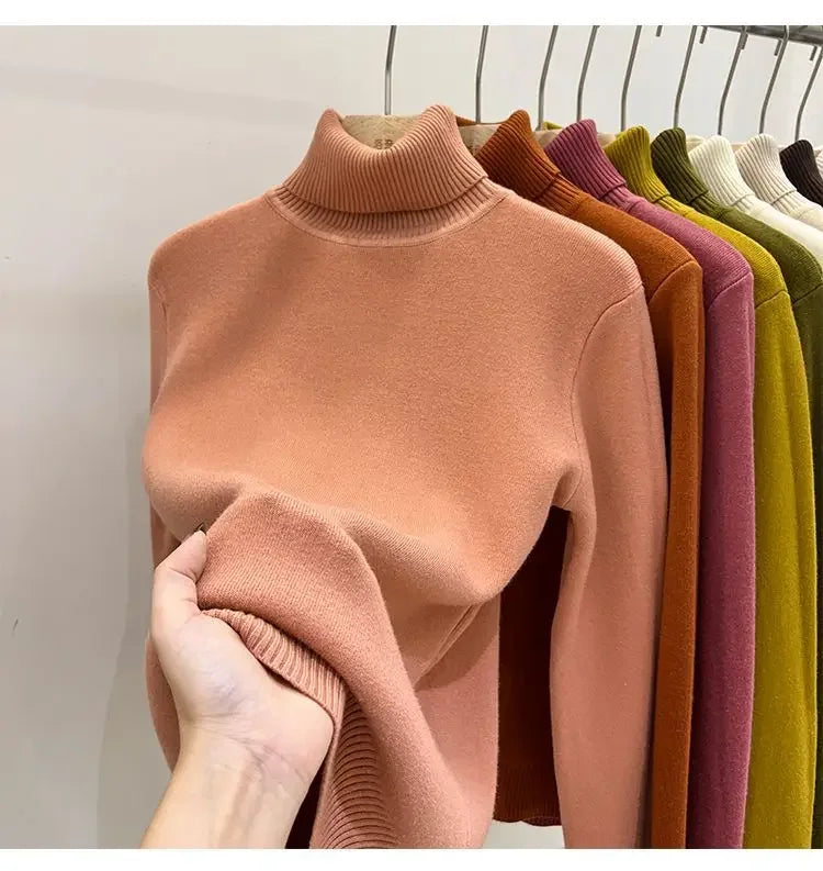 Pull Col Roule Femme Polaire Epais Manches Longues 8 Coloris | MDN Store