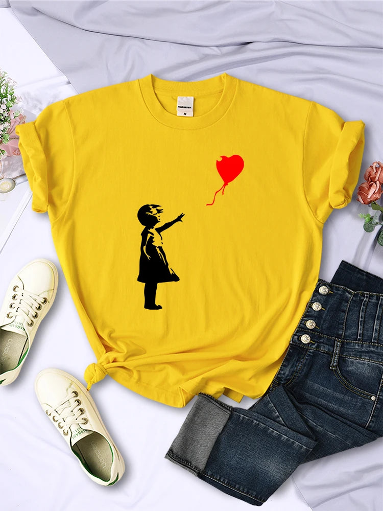 T-shirt Ballons Amour Imprimé Femme | MDN