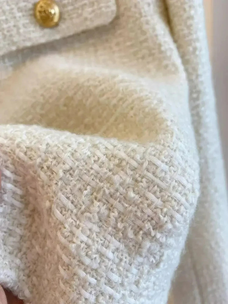 Veste Tweed Courte Boutons Dorés | MDN Store