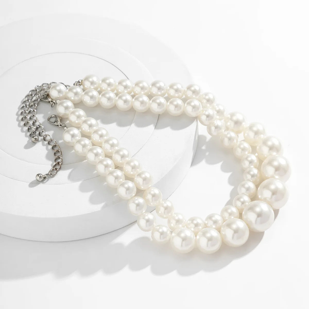 Collier Ras-de-Cou Perles Blanches Multicouche | MDN Store