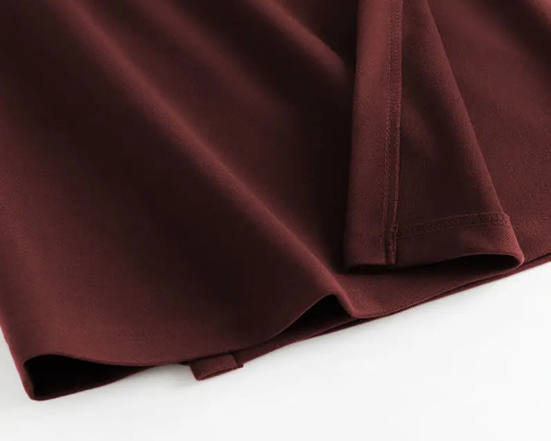Jupe Droite Fendue en Laine Élégante Automne-Hiver | MDN Store