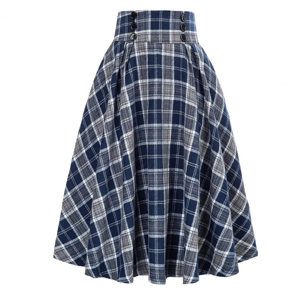 Jupe Femme Carreaux Taille Haute Rétro | MDN Store