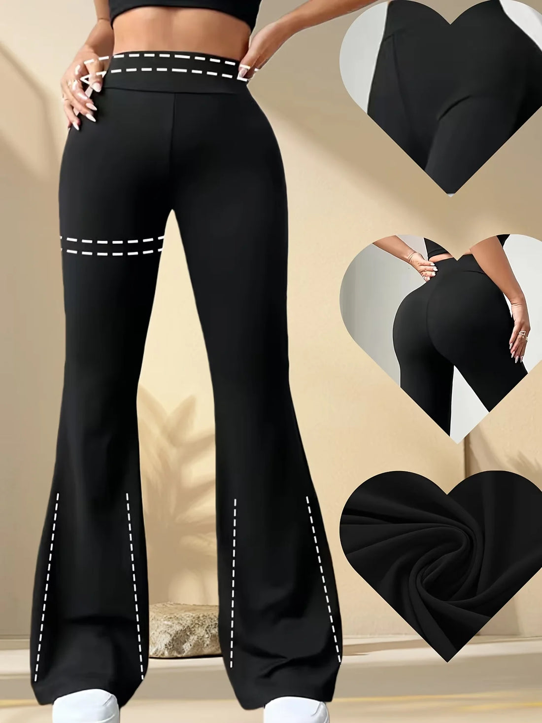 Pantalon Évasé Taille Haute Soie Glacée | MDN Store