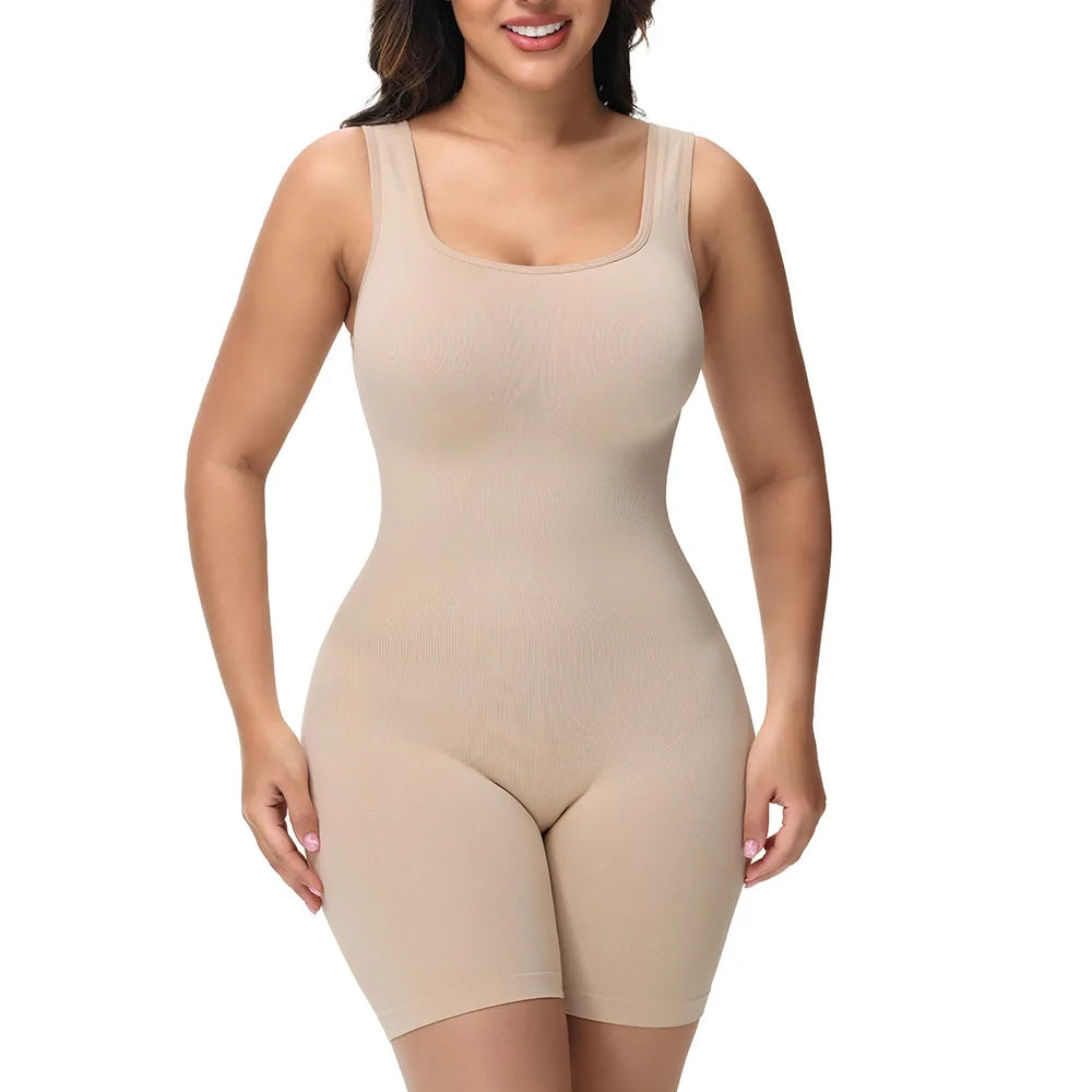 Body Gainant Bretelles Larges Shorty Femme - Gaine Complète Ventre Plat Confortable | MDN