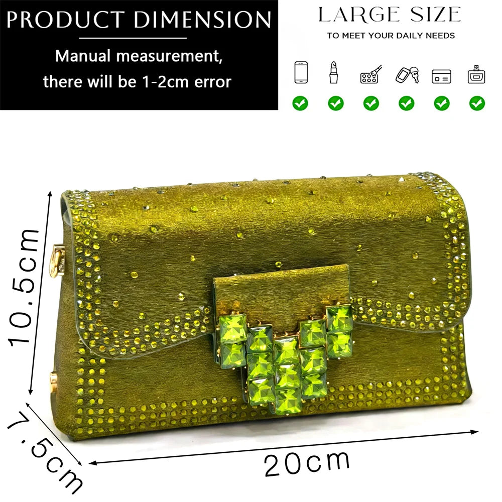 Escarpins Strass Bout Pointu Femme Ensemble Sac Soirée Mariage | MDN Store 25