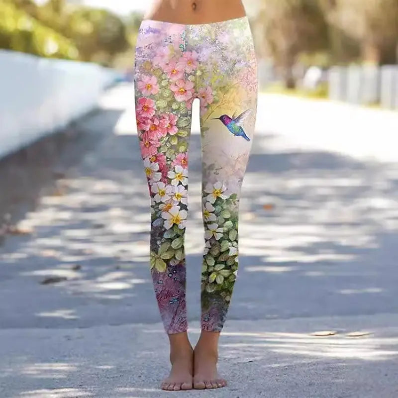Legging Imprimé Floral Polaire Chaud Femme | MDN Store