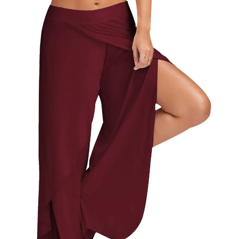 Pantalon Yoga Femme Large Fendu Blanc | MDN Store