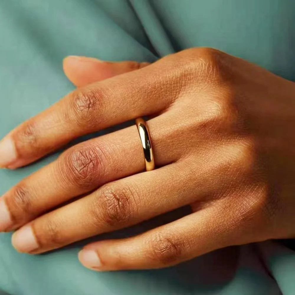 Bague Couple Acier Plaqué Or 18K 8mm | MDN Store
