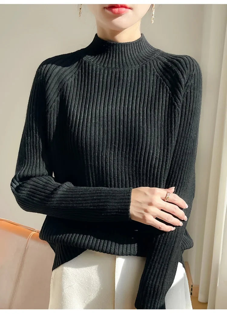 Pull Sans Manches Femme Col Montant Tricot Epais Layering 6 Coloris | MDN Store