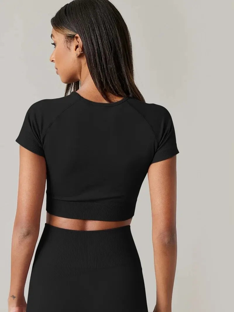 T-Chemise Sport Femme Sans Couture Yoga | MDN Store