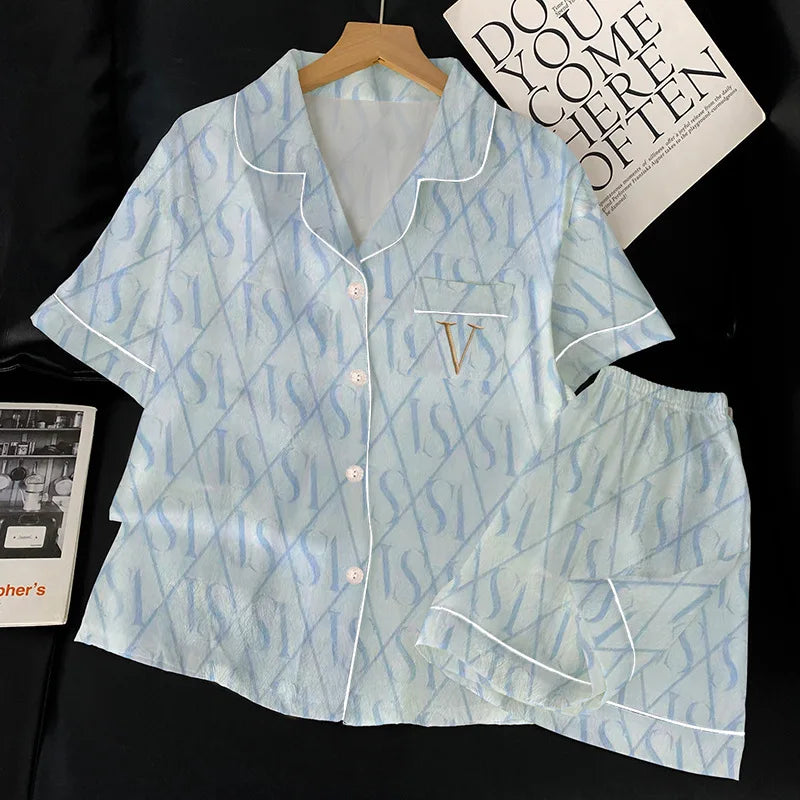 Pyjama Soie Glacée Court Été | MDN