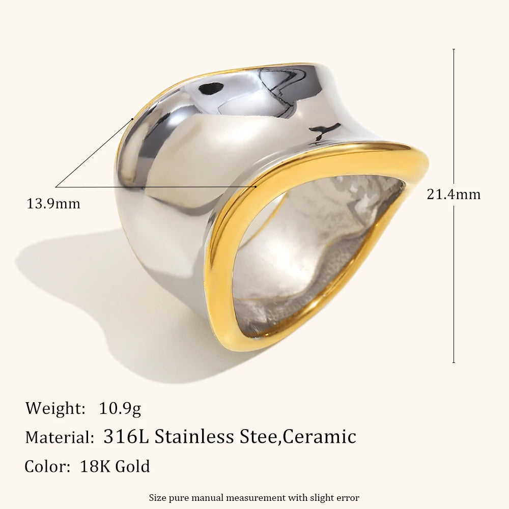 Bague Torsadée Acier Bicolore Or Argent | MDN Store