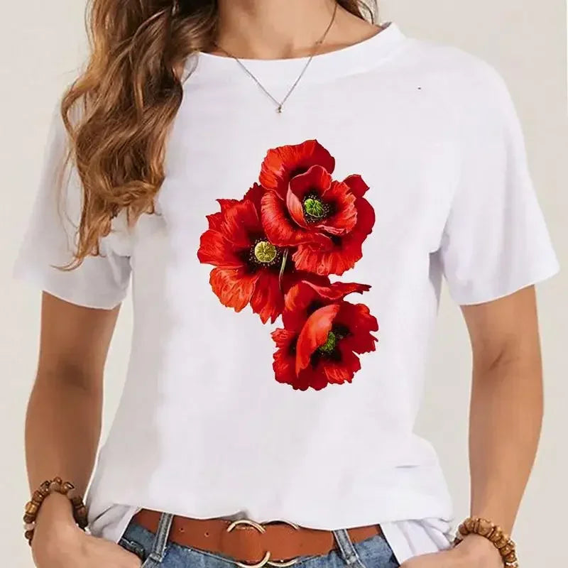 T-shirt Fleurs Printemps Style 90s Femme | MDN