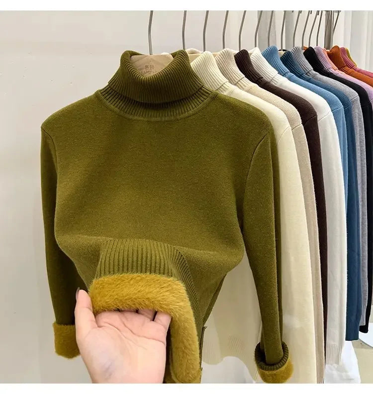 Pull Col Roule Femme Polaire Epais Manches Longues 8 Coloris | MDN Store