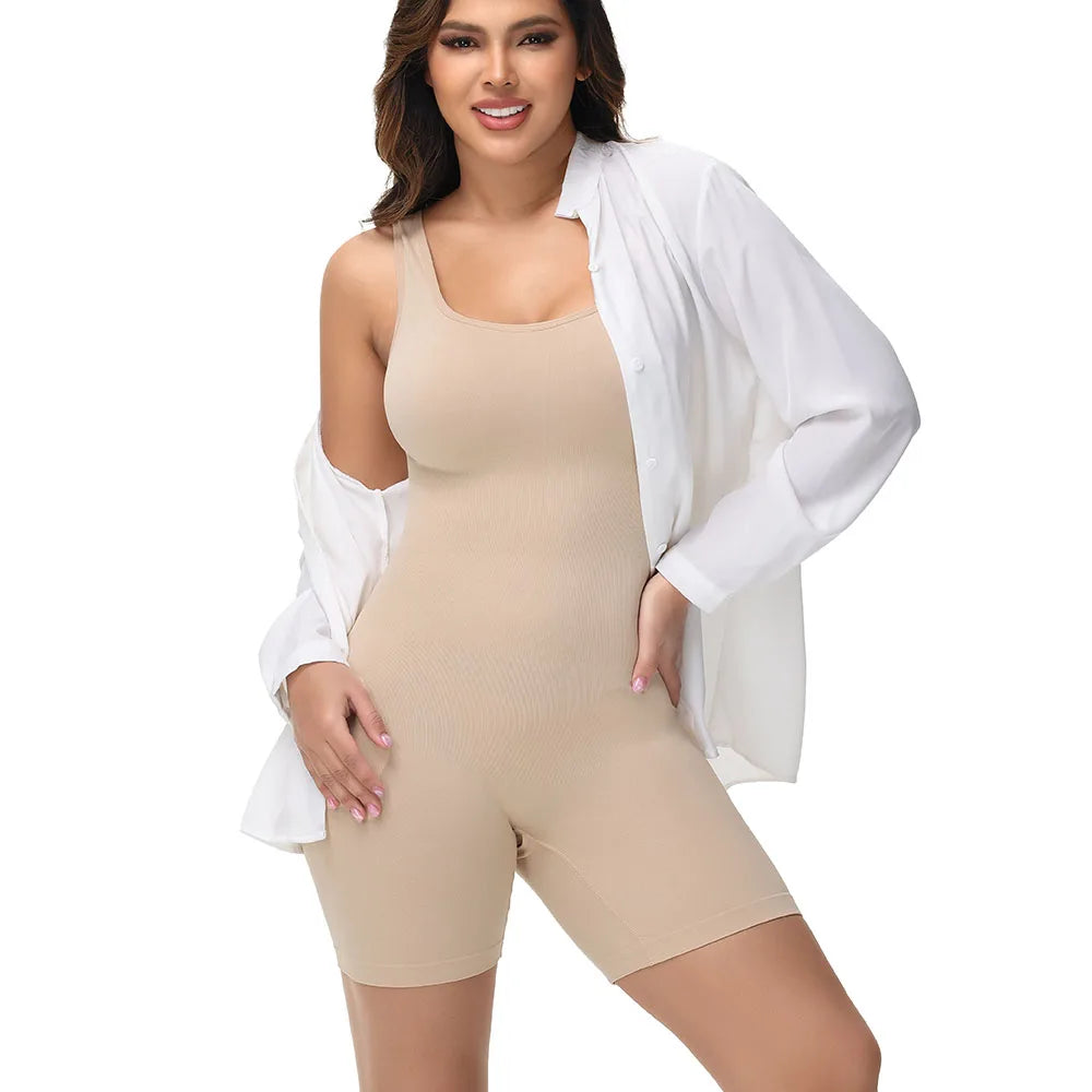 Body Gainant Bretelles Larges Shorty Femme - Gaine Complète Ventre Plat Confortable | MDN
