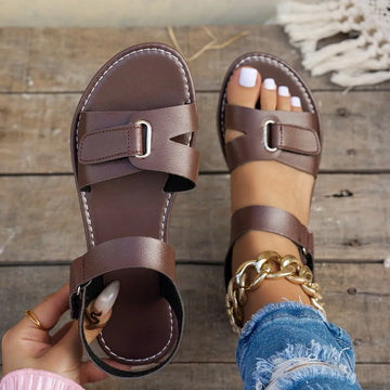 Sandales Plates Été Boucle Métallique Femme | MDN Store 25