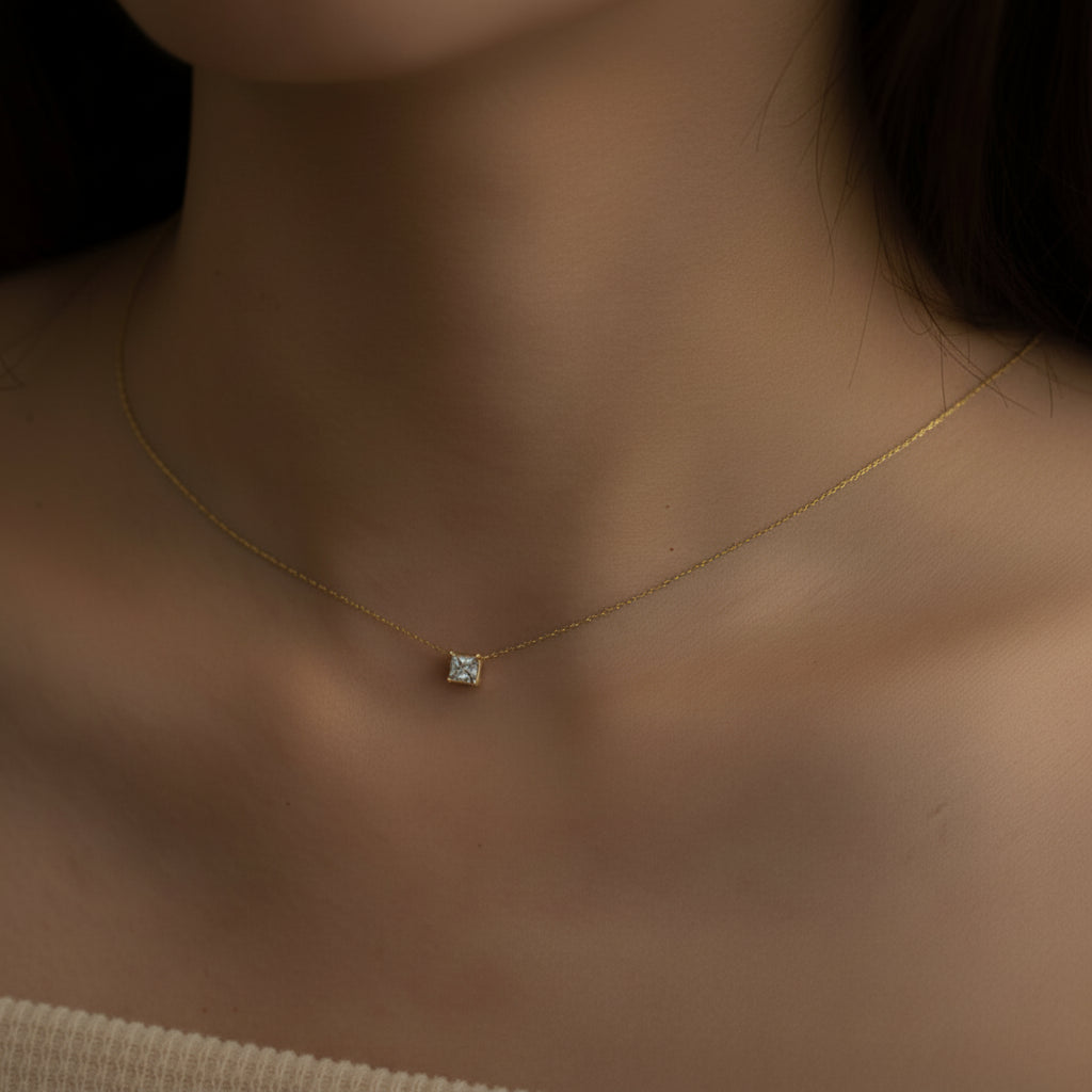 Collier Minimaliste Zircon CZ Acier | MDN Store