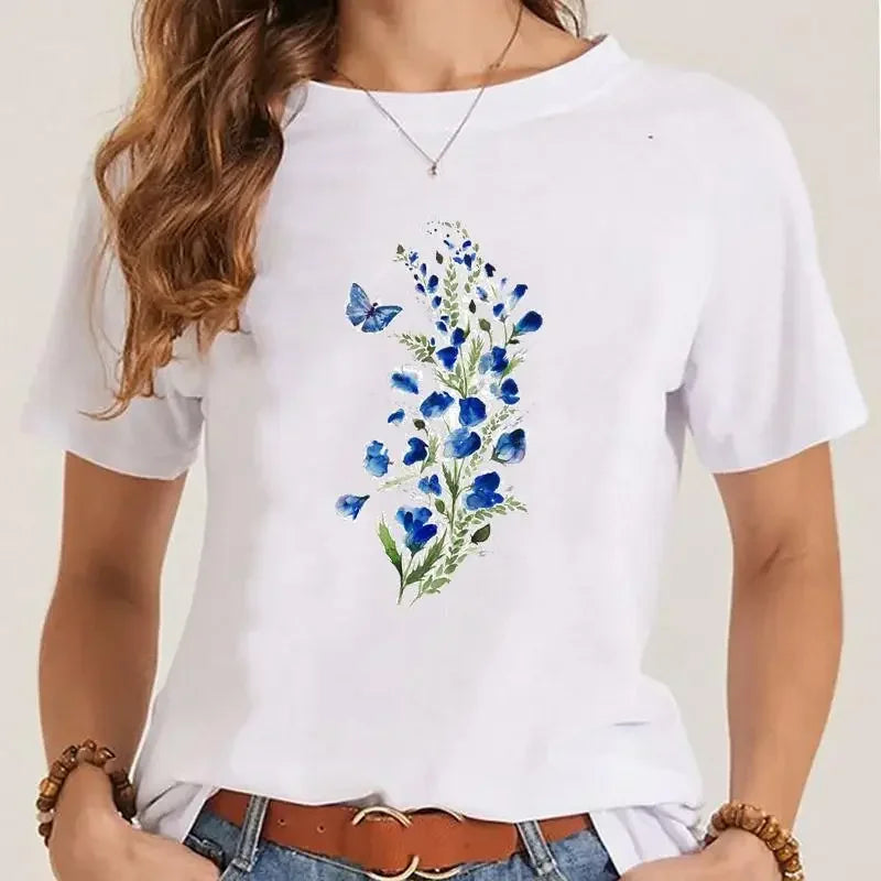 T-shirt Fleurs Printemps Style 90s Femme | MDN