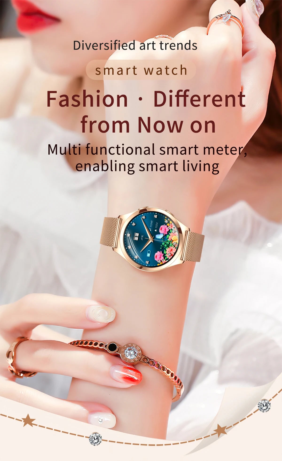 Montre Connectée Femme Luxe 1.27" Boussole IP68 | MDN Store