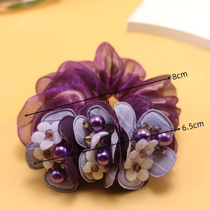 Chouchou 3 Fleurs Perle Élastique | MDN Store