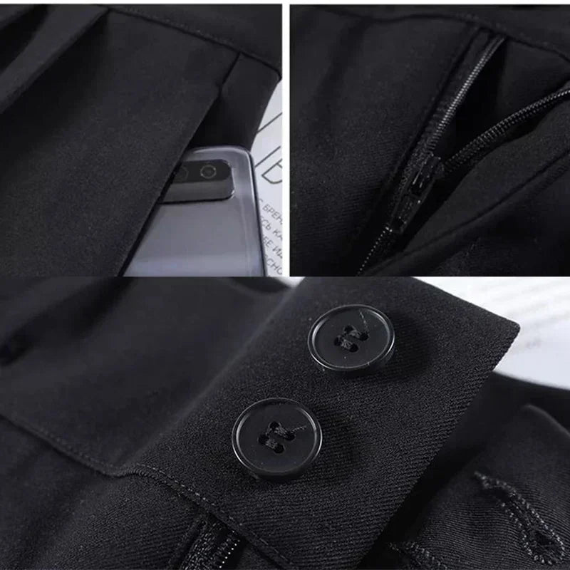 Pantalon Femme Taille Haute Droit Été Léger Costume - MDN