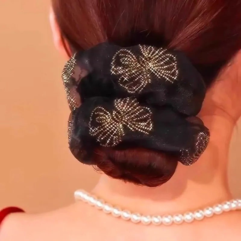 Chouchou Papillon Organza Strass Luxe - Élastique Cheveux Élégant | MDN Store