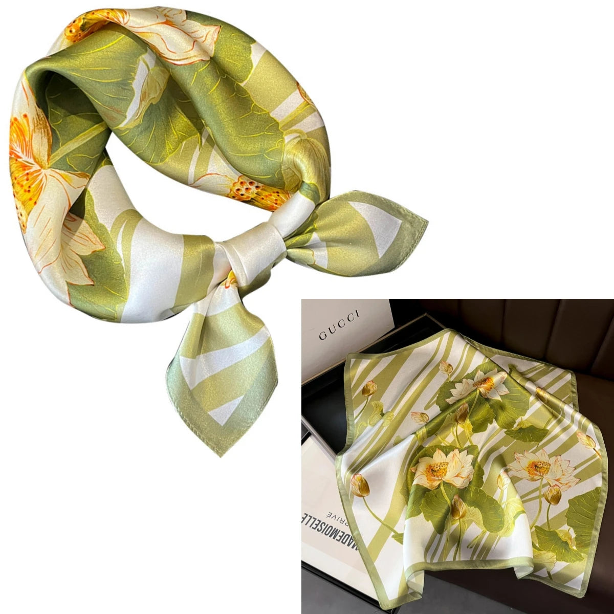 Foulard Carré Soie Mûrier 100% Floral 53cm Femme | MDN Store