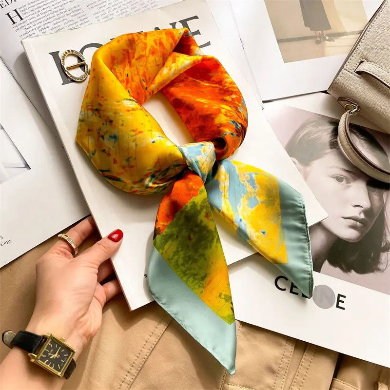 Foulard Carré Soie Floral Femme 70x70cm | MDN Store