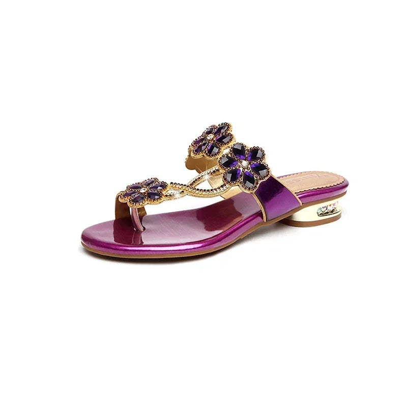 Sandales Femme Strass Élégantes Plage Été Tongs | MDN Store