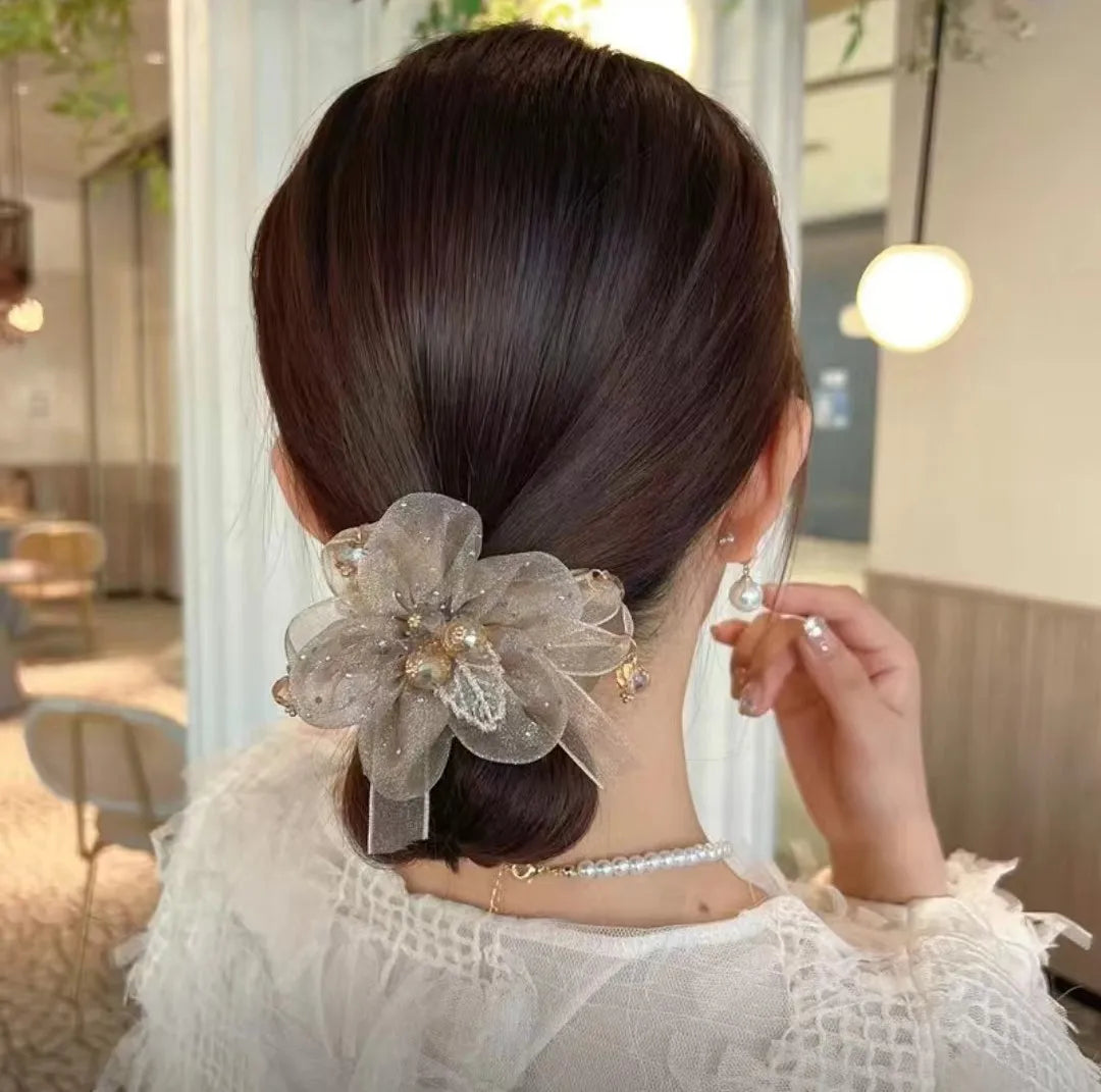 Chouchou Fleur Organza Strass | MDN Store
