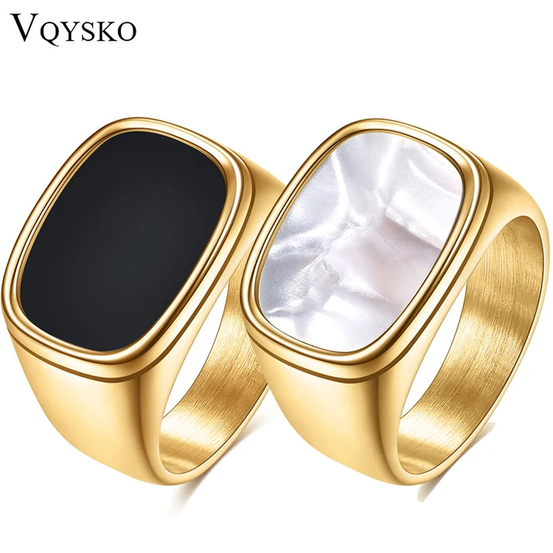Bague Chevalière Acier Plaqué Or 14K Dôme | MDN Store