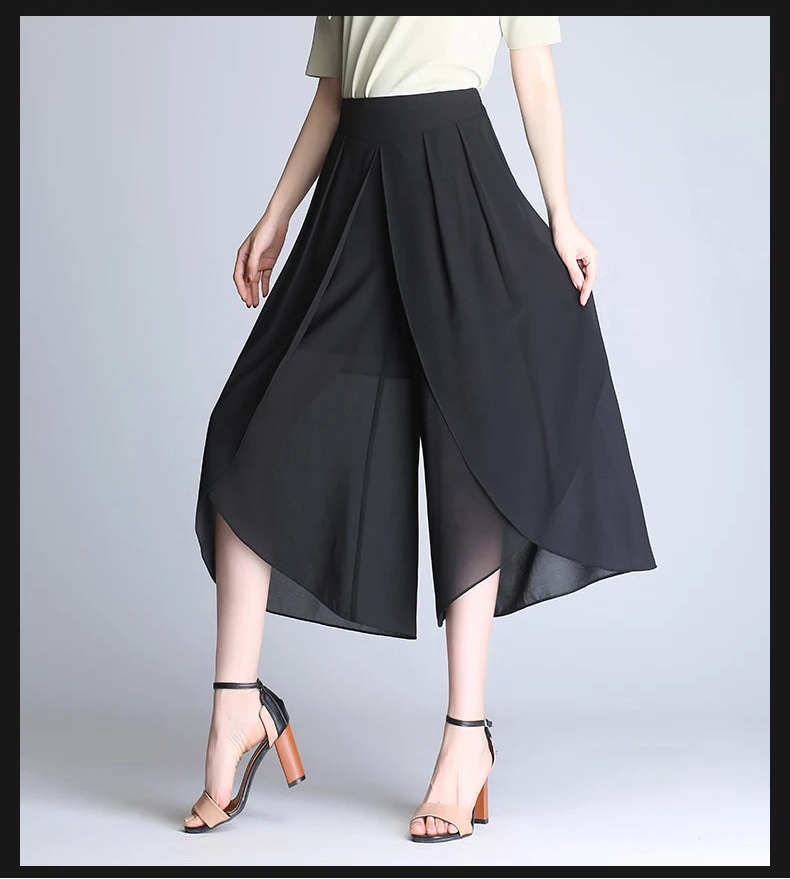 Pantalon Large Mousseline Taille Haute | MDN Store
