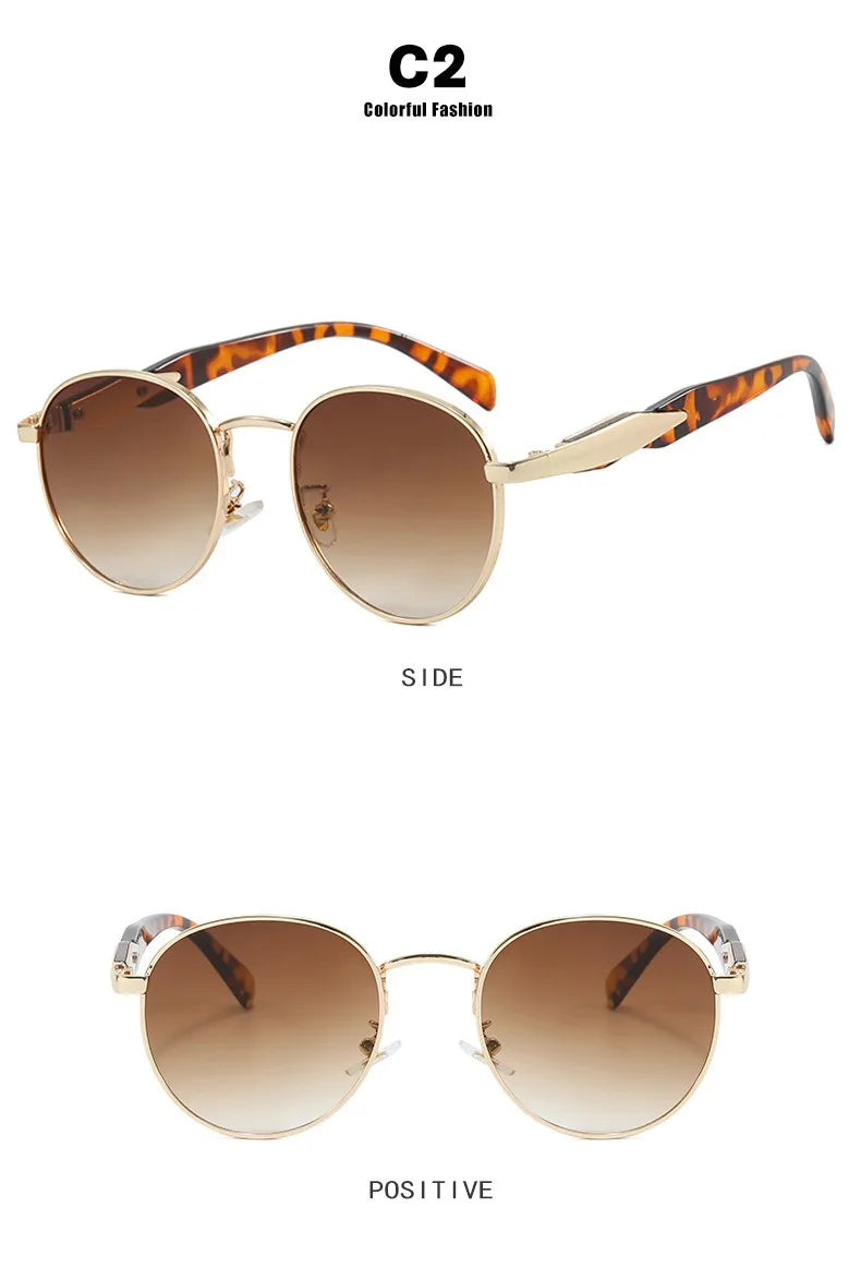 Lunettes de Soleil Rondes Vintage Métal UV400 - Femme | MDN